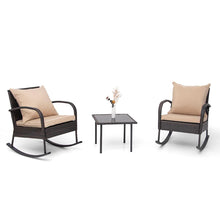 Load image into Gallery viewer, 3 Piece Rattan Rocking Chair with Tea-Table Additional View 1