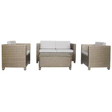 Load image into Gallery viewer, Donnell 5PC Outdoor Sofa Set Brown with Cream Cushions Additional View 1