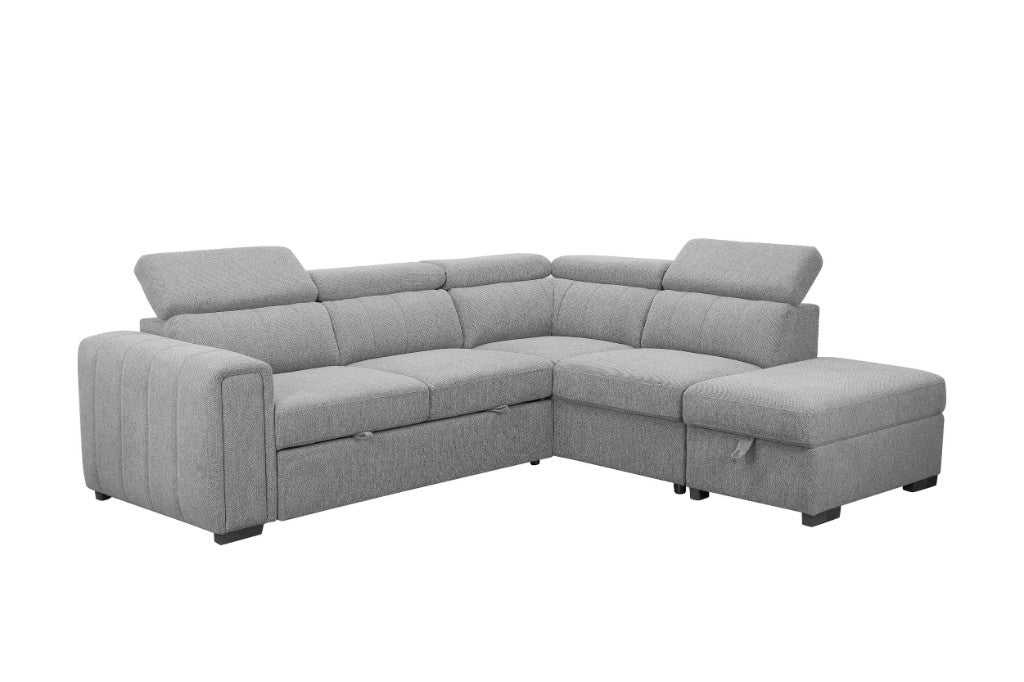 ODELIA FAB SOFA BED+RHF CHAISE+OTTO