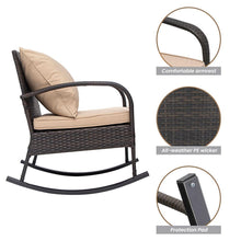 Load image into Gallery viewer, 3 Piece Rattan Rocking Chair with Tea-Table Additional View 3
