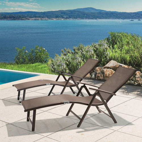 Adjustable Aluminum Patio Lounge Chair 2PC