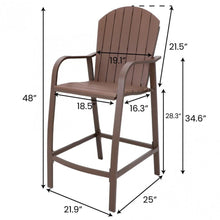 Load image into Gallery viewer, Aluminum Frame &amp; Polywood 2PCS Bar Stools Additional View 3
