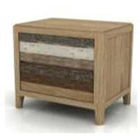 Bahamas 2 Drawer Bedside Table - Grey