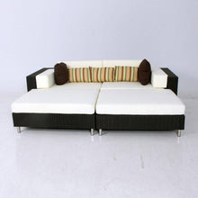 Load image into Gallery viewer, Outdoor 2 Seater Lazy Sun Lounger with Cushions Additional View 1
