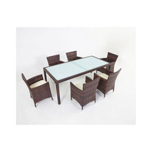 Load image into Gallery viewer, Outdoor Wicker Dining Set with Glasstop Table Additional View 1
