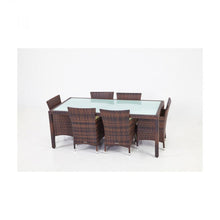 Load image into Gallery viewer, Outdoor Wicker Dining Set with Glasstop Table Additional View 2
