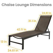 Load image into Gallery viewer, Patio Adjustable Outdoor Lounge Chair 2PC Additional View 2
