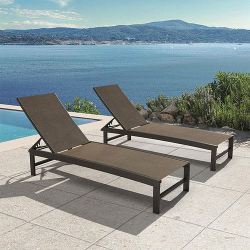 Patio Adjustable Outdoor Lounge Chair 2PC