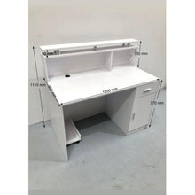 Load image into Gallery viewer, Small White Reception Desk Counter 1.2M Additional View 3
